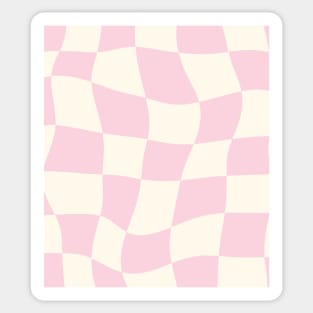 Pale Pink Swirl Checkered Pattern Y2K Danish Pastel Pattern Sticker